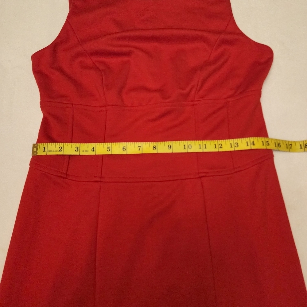Adrienne Vittadini Red Sleeveless Midi Dress Size 8 - Picture 7 of 10